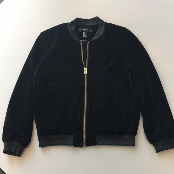 Forever 21 Velvet Bomber Jacket - Picture 3 of 7